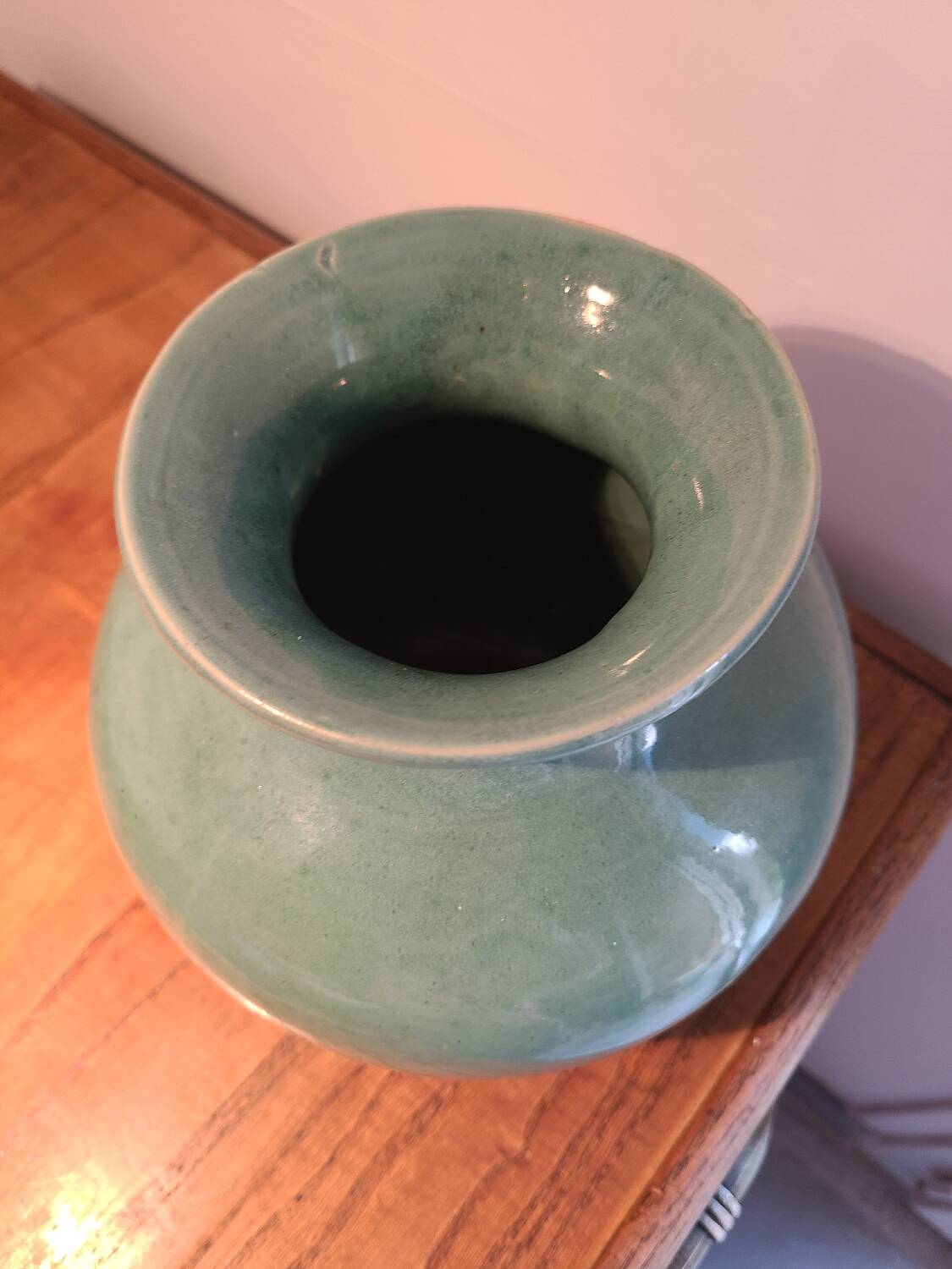 Light green ceramic vase