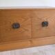 Italian Sideboard – Sculptural Wood with Bronze Handles, 1970s