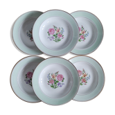 Set 6 plates Amandinoise fleuries