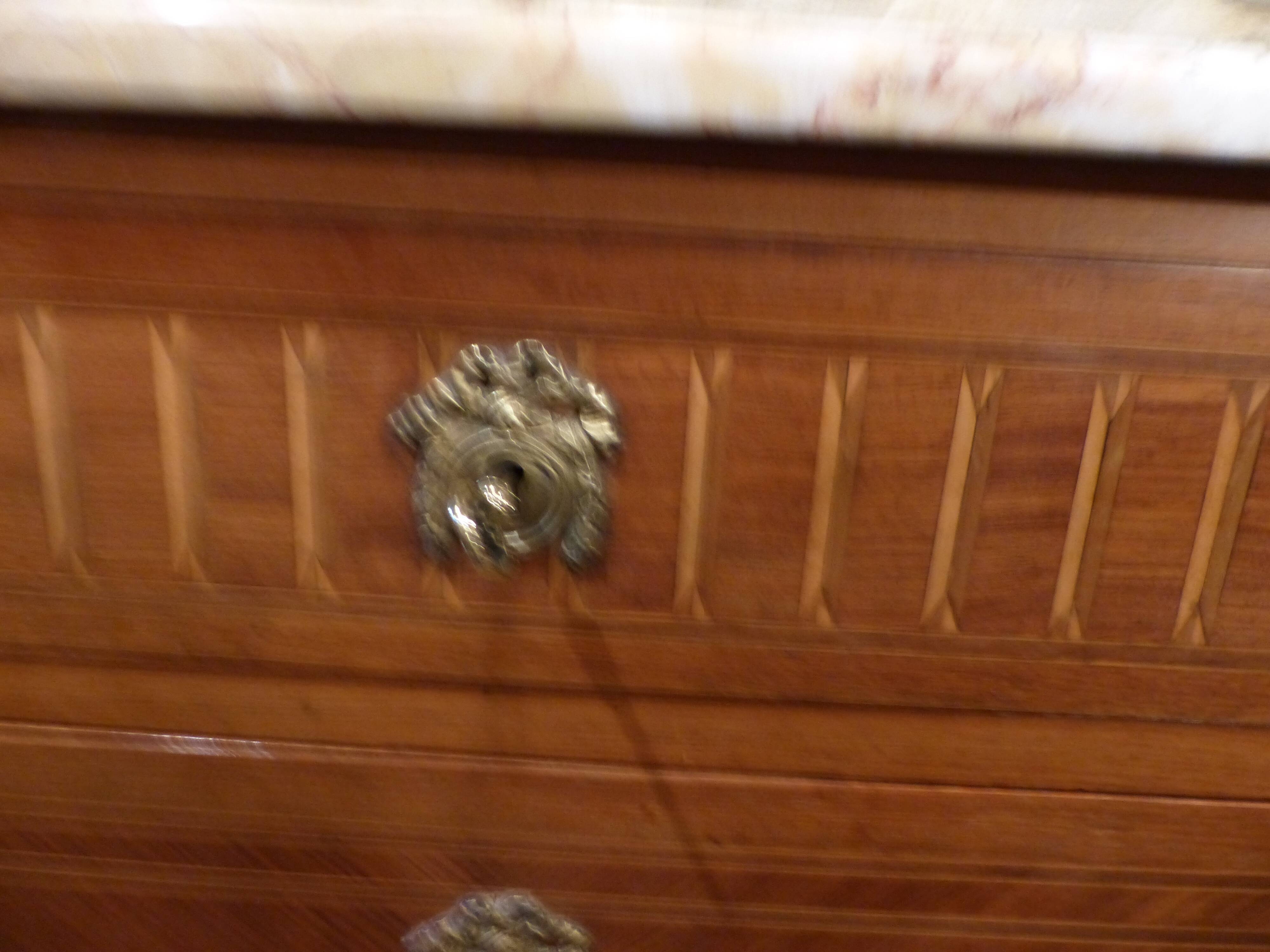 Louis XVI-style dresser marked on marble