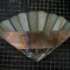 70's "fan" wall light in mother-of-pearl and vintage metal