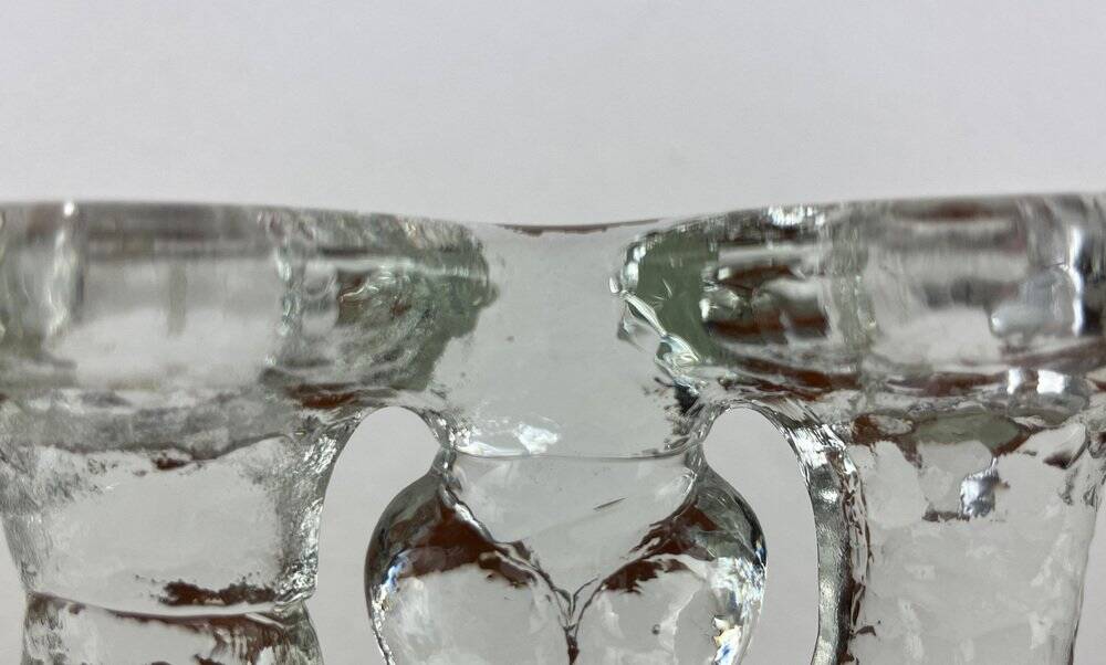 Vintage Swedish glass candlestick from Pukeberg, 1970s