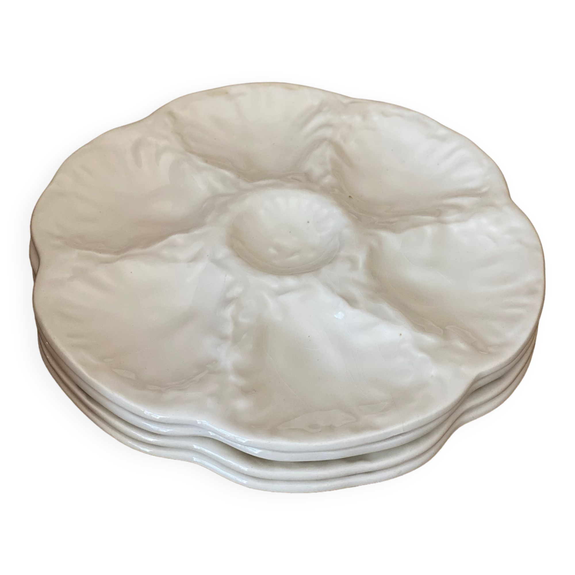 Set of 4 Gien oyster plates