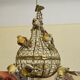 Golden metal birdcage – decorative work from the 20th century