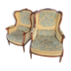 Louis XVI bergère armchairs, late 19th - early 20th century