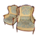 Louis XVI bergère armchairs, late 19th - early 20th century