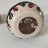 Openwork glazed ceramic candlestick-lantern – Tunisia, 1960s–1980s