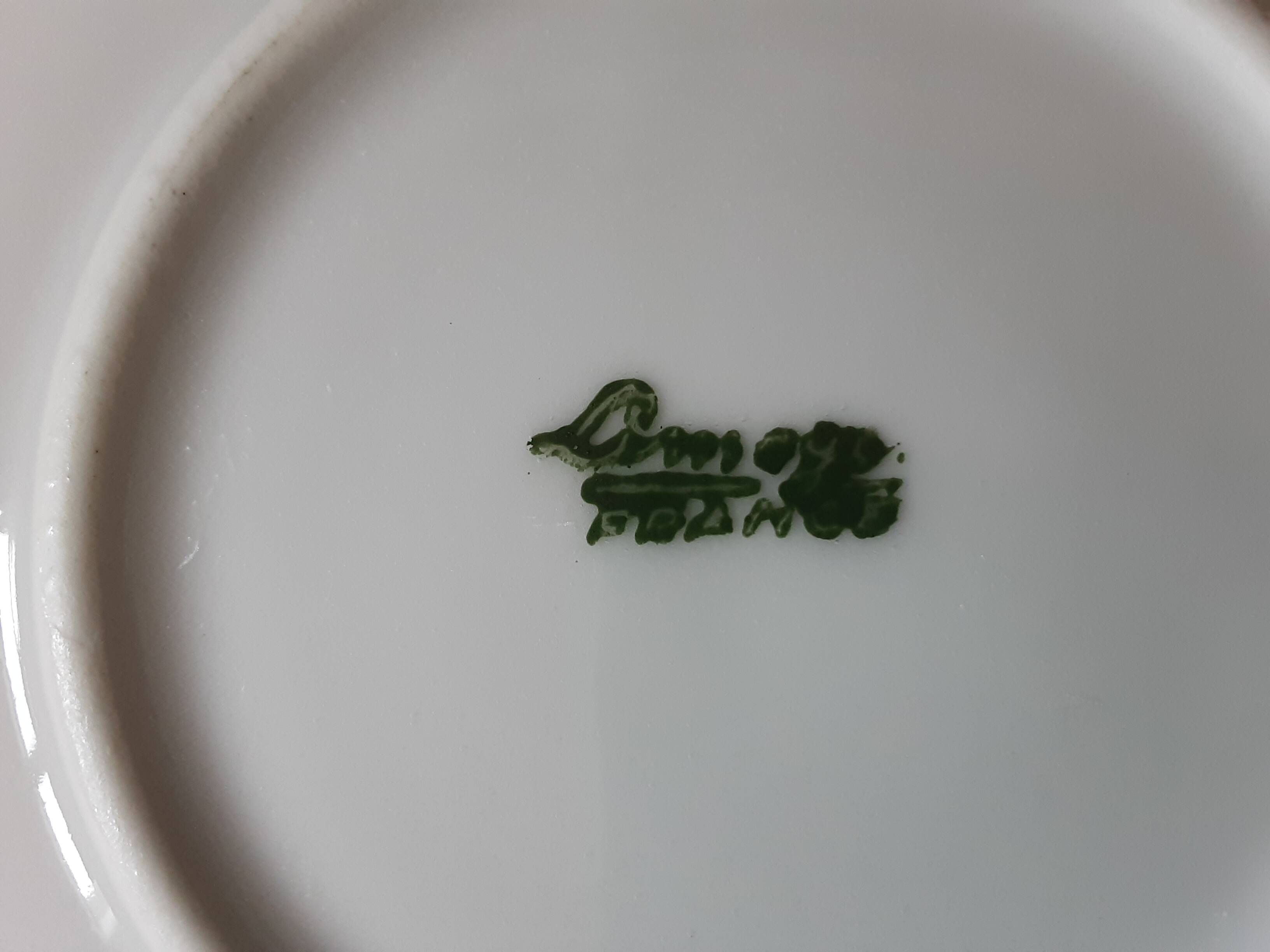 Large round Limoges porcelain dish