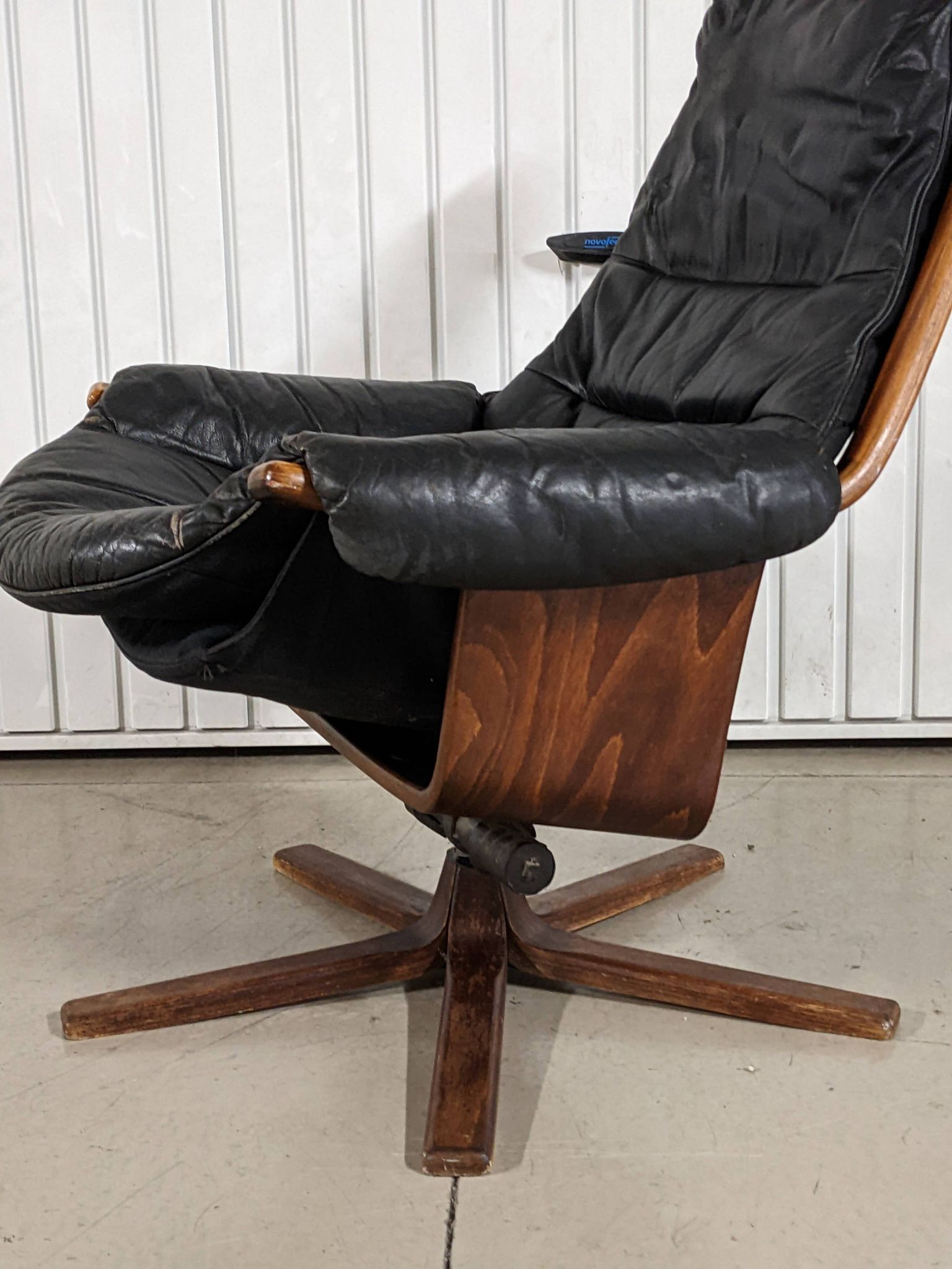 Vintage lounge armchair Gote Mobler 1960 swivel and reclining