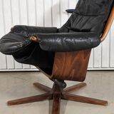 Vintage lounge armchair Gote Mobler 1960 swivel and reclining