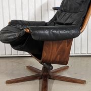 Vintage lounge armchair Gote Mobler 1960 swivel and reclining