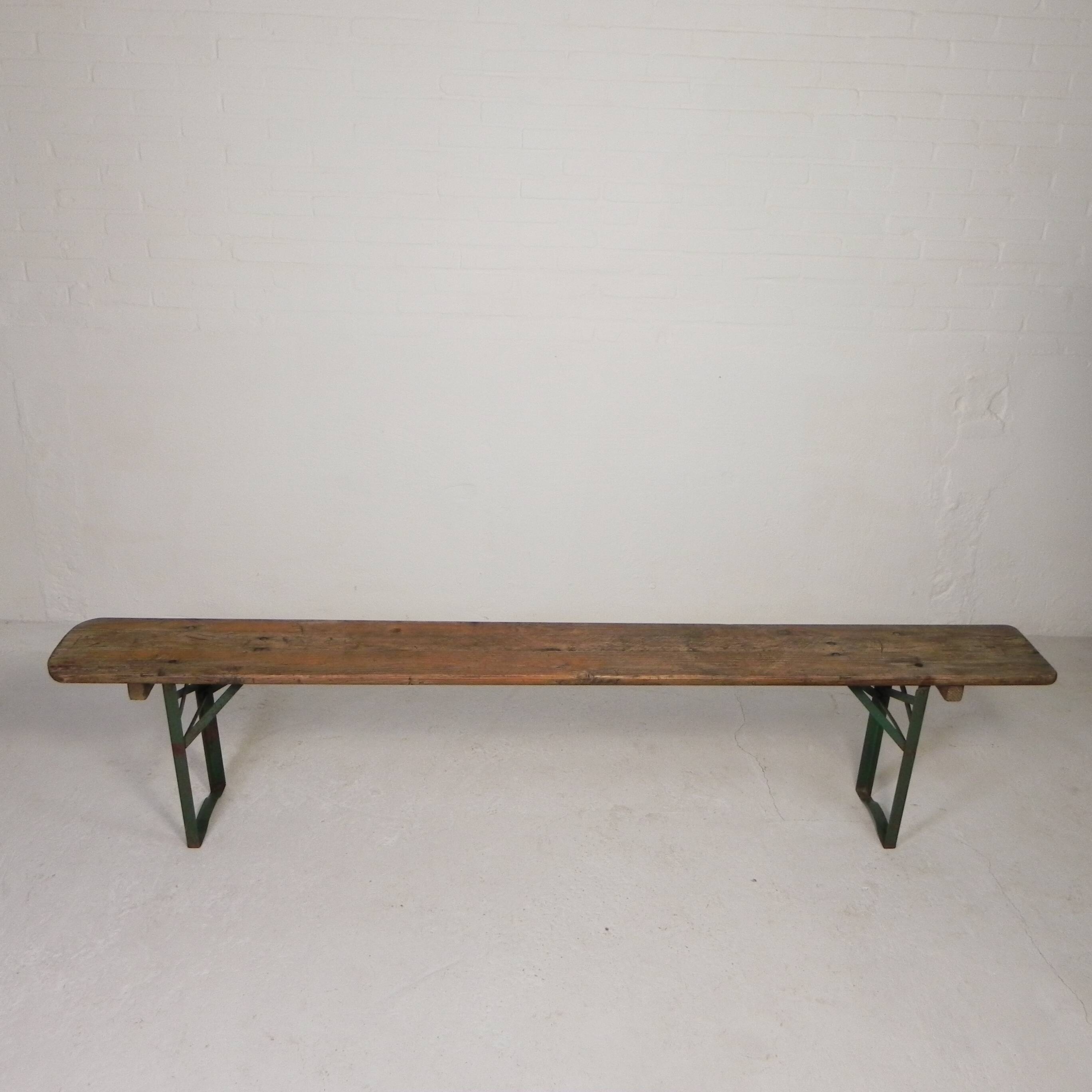 Folding bench, terrace bench, 216 cm long, 1960s