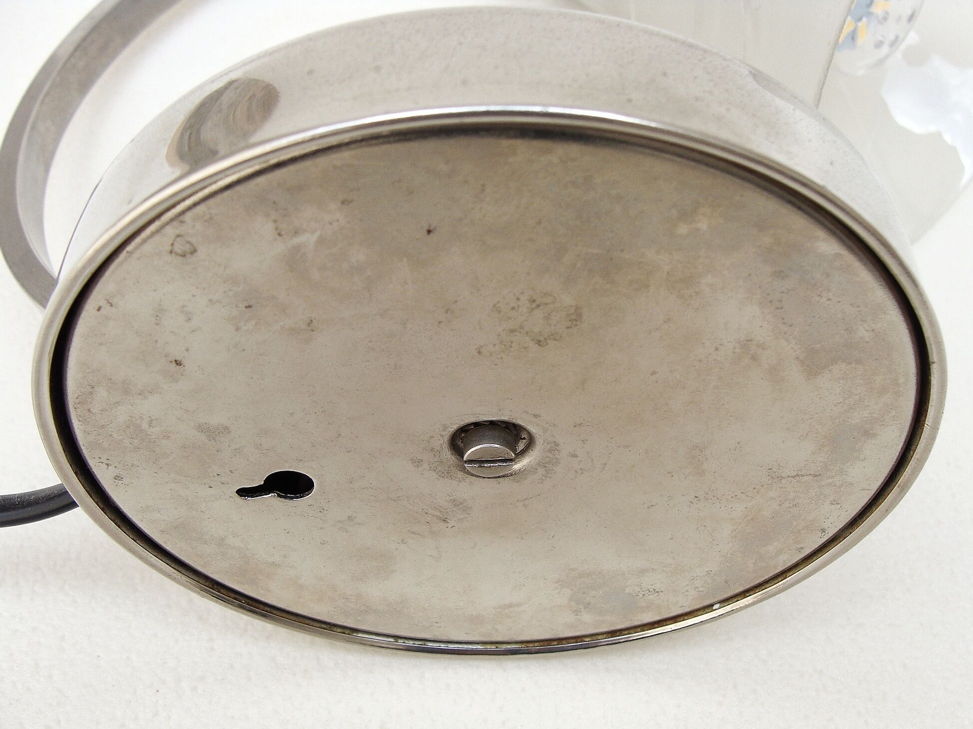 Art Deco metal lamp chrome and glass