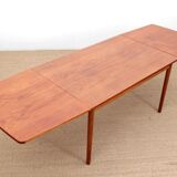 Scandinavian dining table with teak extensions, 4/8 people