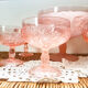 Pink Dessert Service Old Pink Glass Ice cream cups Pink Dish Cup