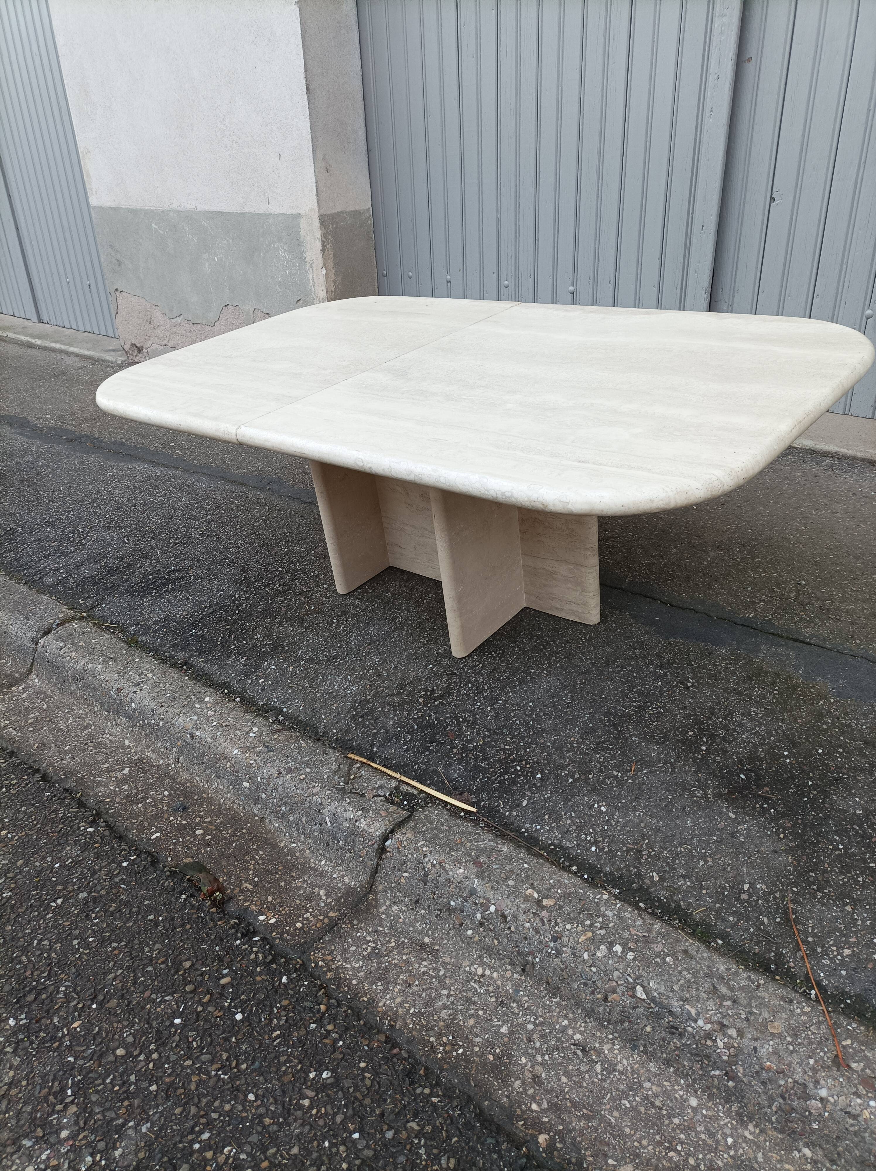 Table basse vintage travertin
