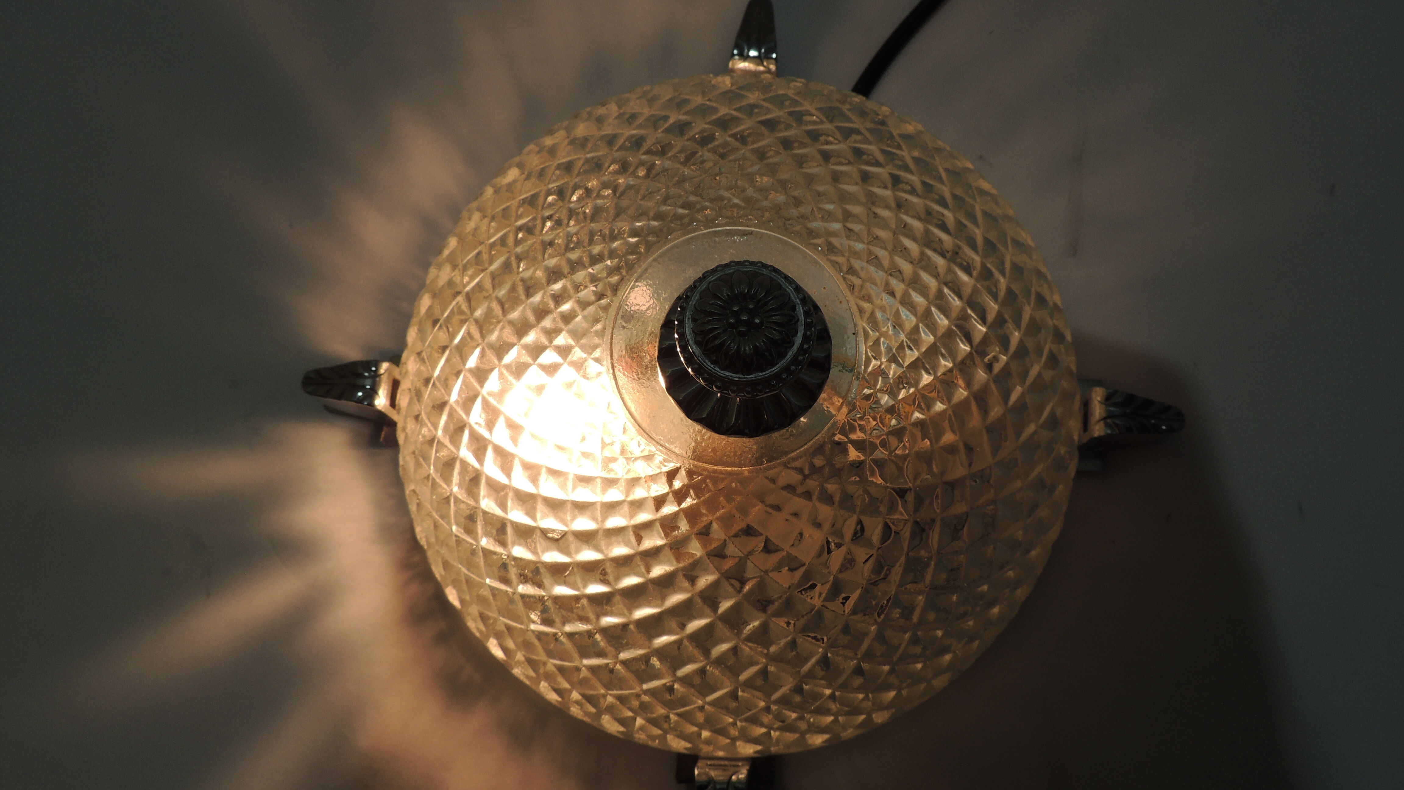 Cut glass ceiling lamp / vintage