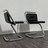 Chrome Tubular Steel Armchairs by Luigi Bardini, 1970s, Set of 2