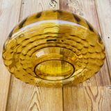 Vintage 70s amber glass pendant light.