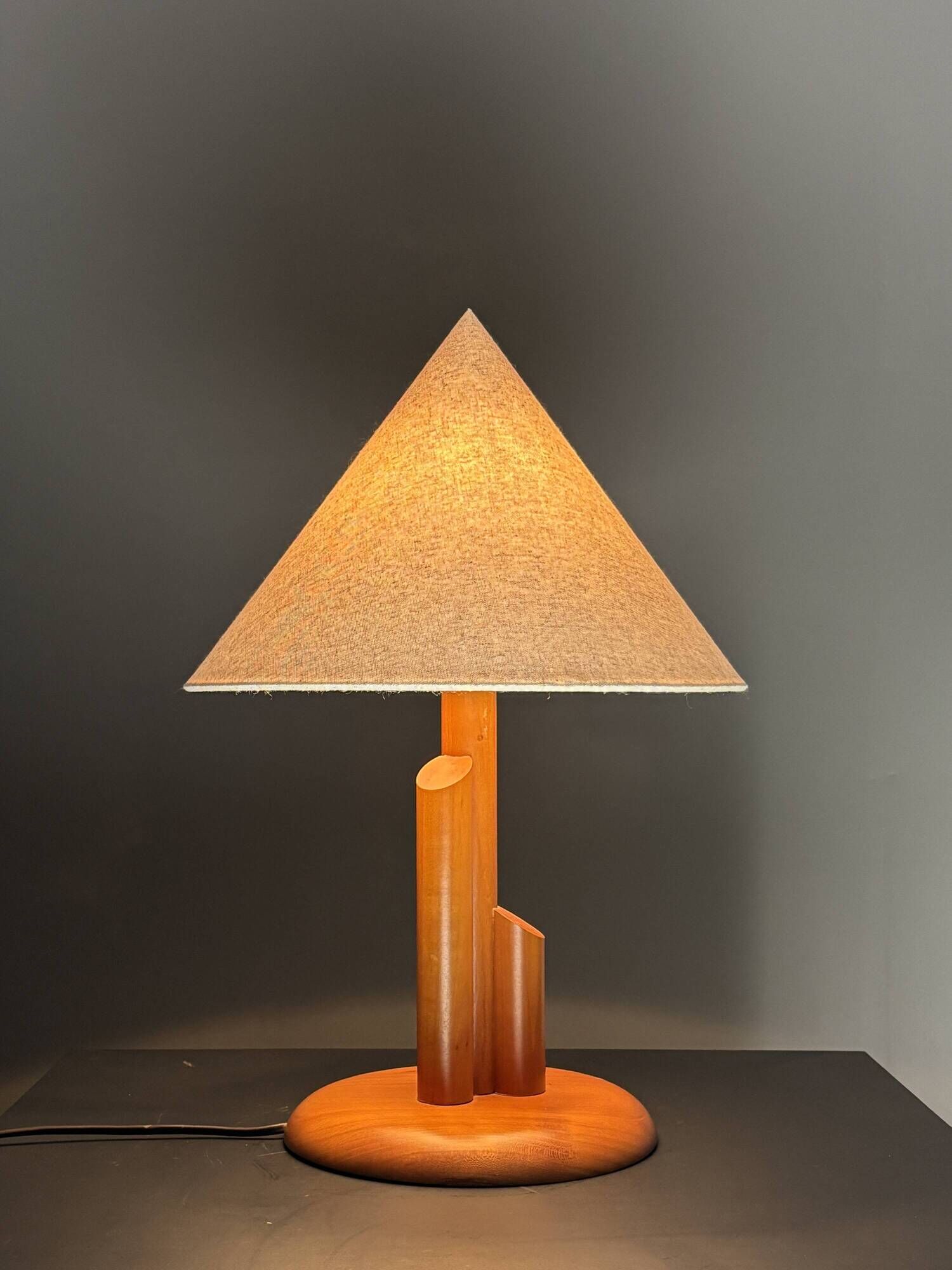 Midcentury Scandinavian pine skyscraper table lamp, 1970s