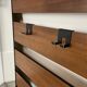 Teak wall coat rack and mirror, 60s, cloakroom