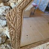 Art Deco hexagonal wooden mirror