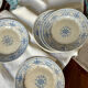 Set of 10 Sarreguemines “Balkan Blue” dessert plates / antique porcelain