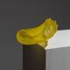 Coupe coquillage en verre murano jaune, luigi mellara, 1970s