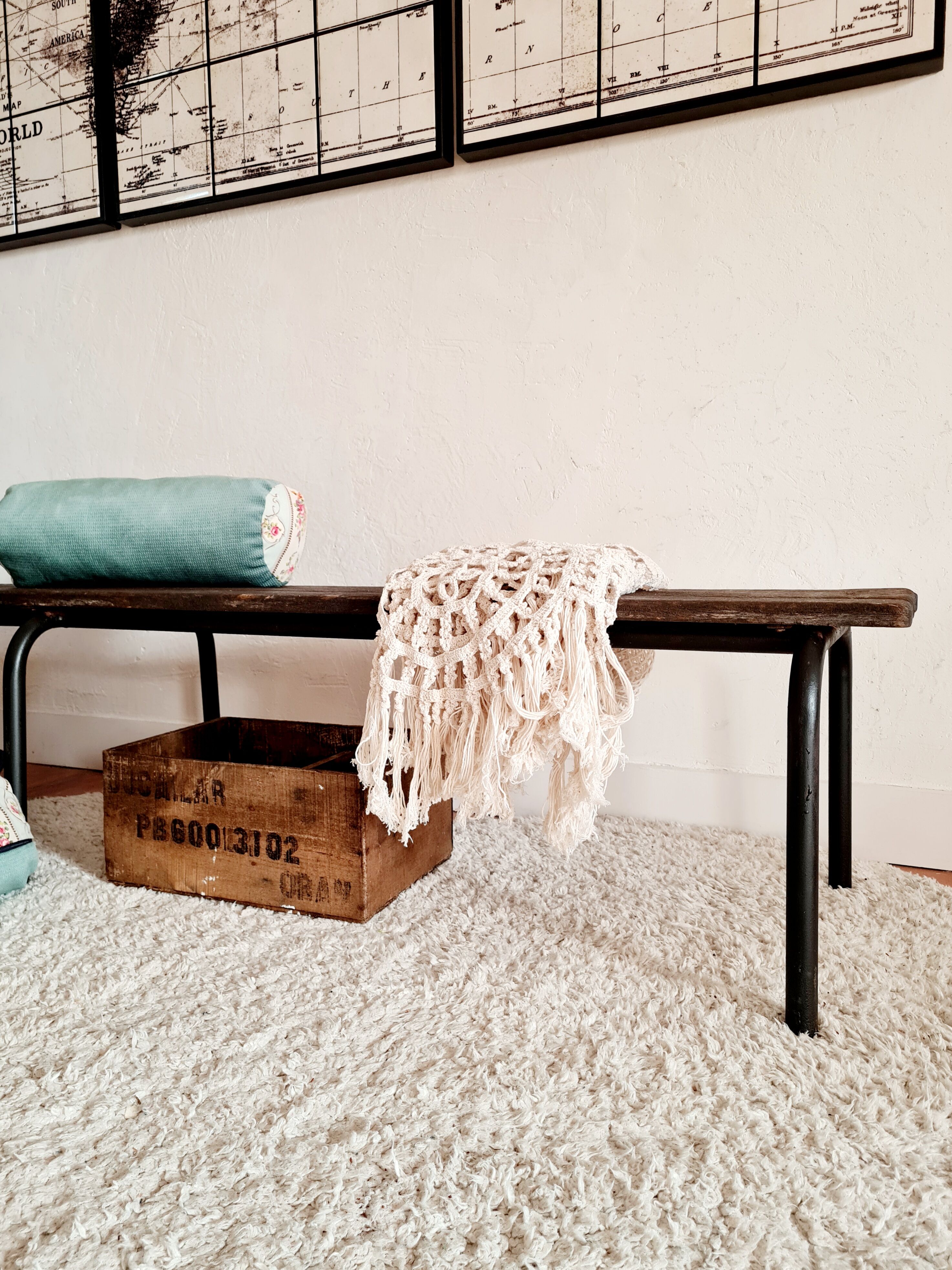 Old school bench metal and wood