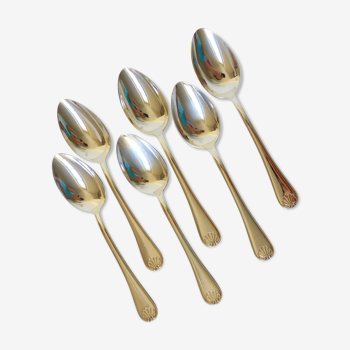 6 tablespoons in silver metal poinconnées of the goldsmith Liberty shell pattern 2106249