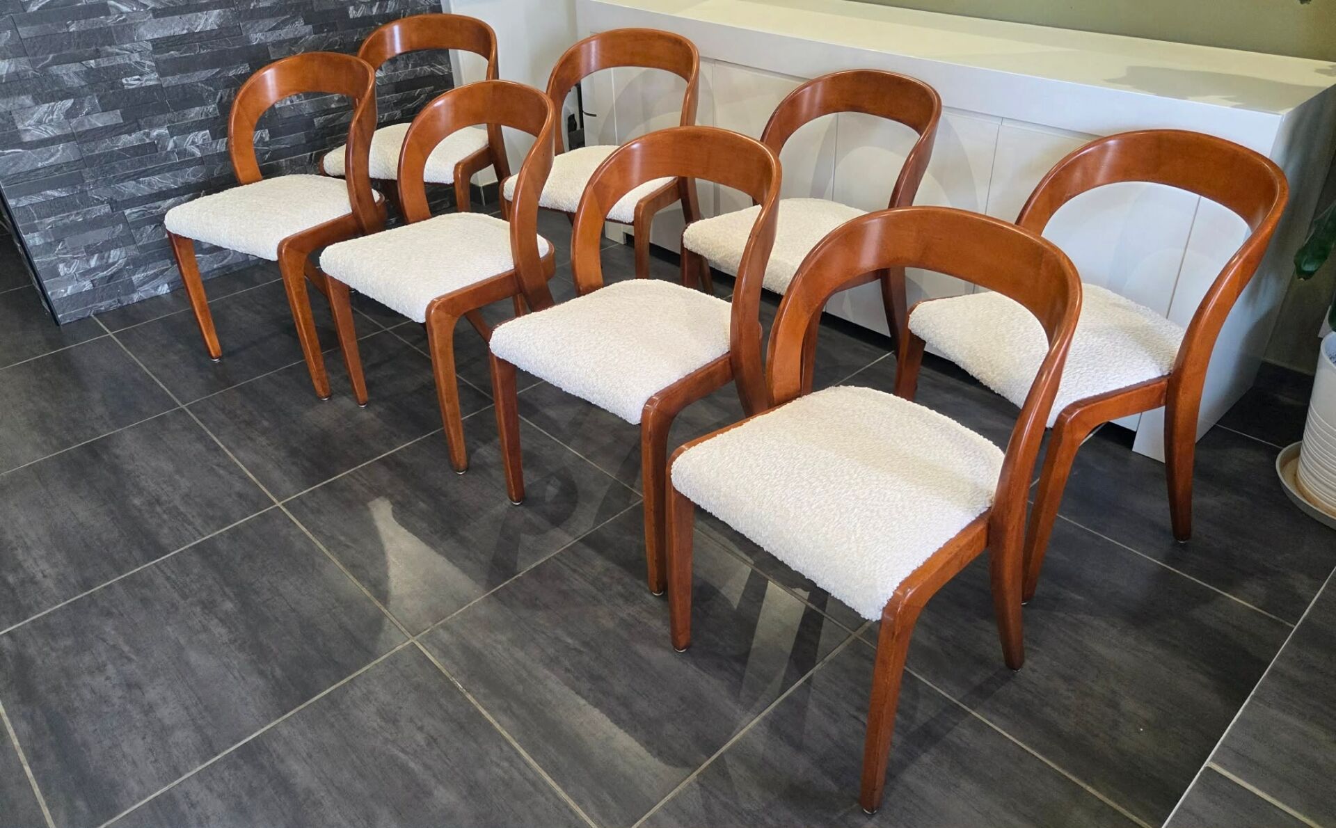 Set of 8 vintage Baumann Gondole chairs, 1960s.