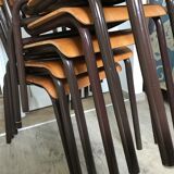 Lot of six vintage school chairs