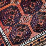 Antique carpet afghan baluch handmade 114cm x 202cm 1900s