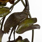 Japanese-style Heron floor lamp, Art Nouveau, France, circa 1900