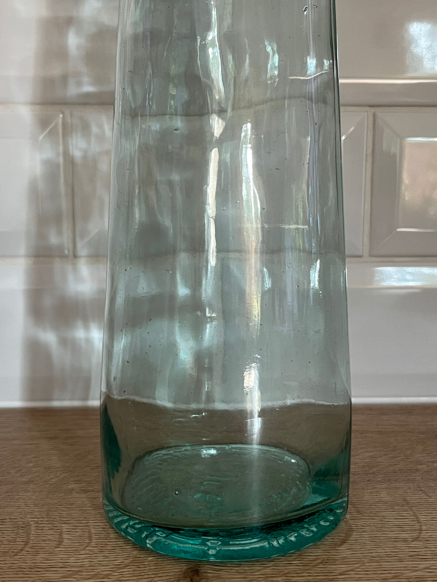 Transparent glass vase