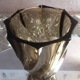 Vintage thick glass elipse vase