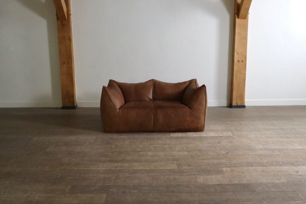 Le Bambole sofa in buffalo leather by Mario Bellini for B&B Italia, 1970s