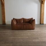 Le Bambole sofa in buffalo leather by Mario Bellini for B&B Italia, 1970s