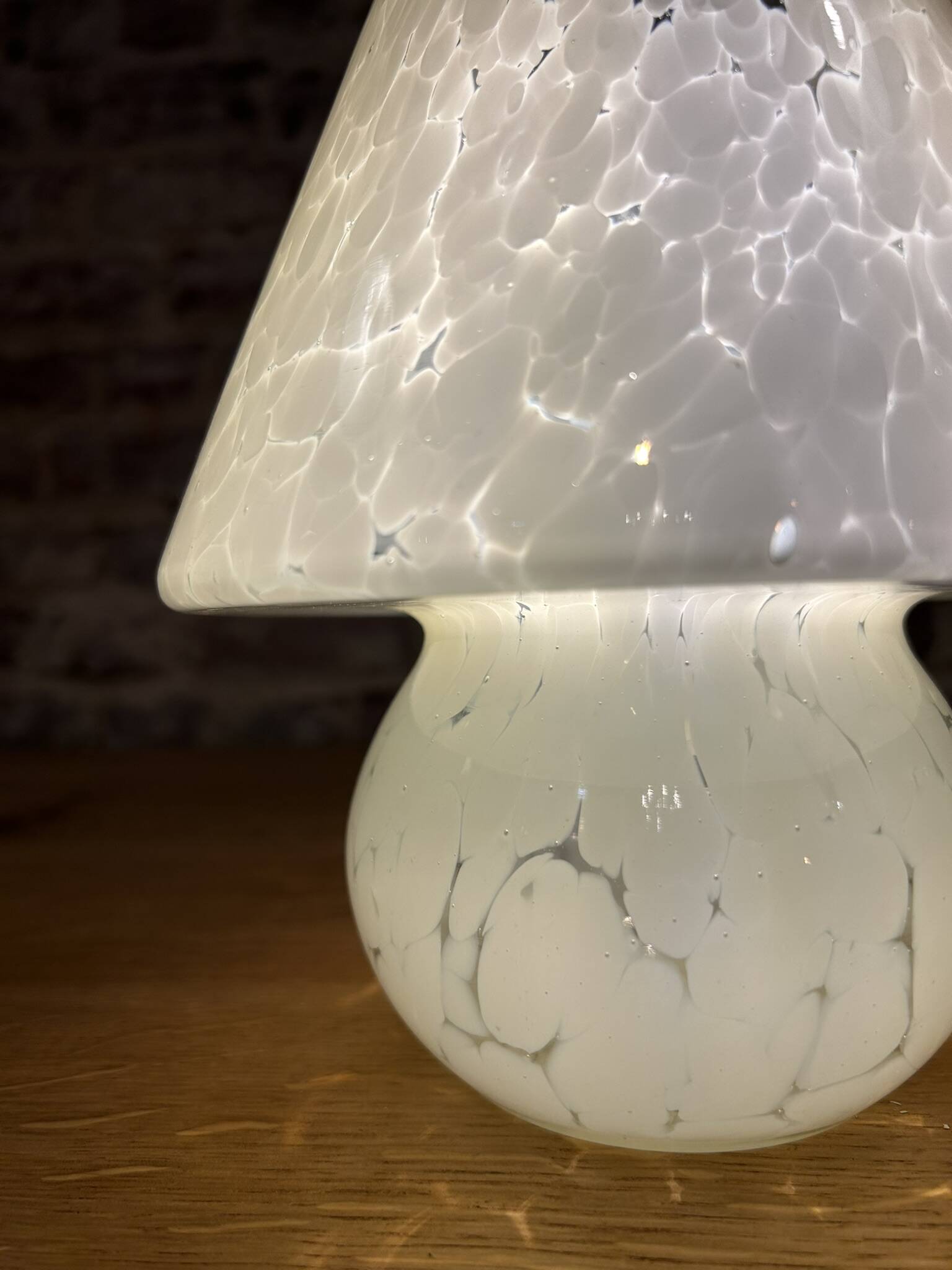 Murano glass mushroom bedside lamp, Italy