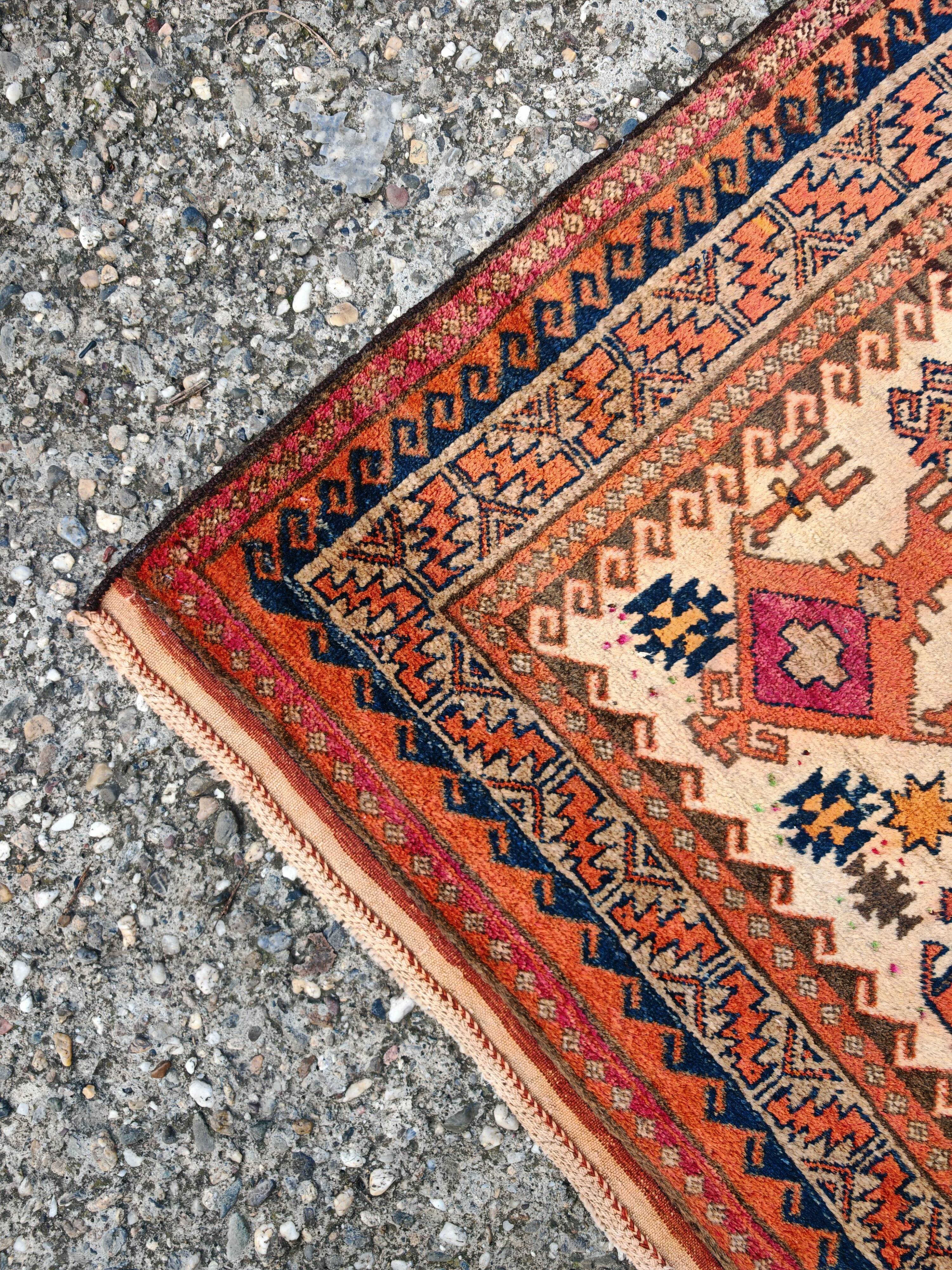 Vintage Afghan Balouch rug, hand-knotted, 100% wool, 1934