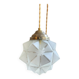 Vintage frosted glass lamp, Art Deco star shape, customizable