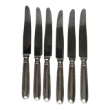 Set of 6 Boulenger silver metal knives