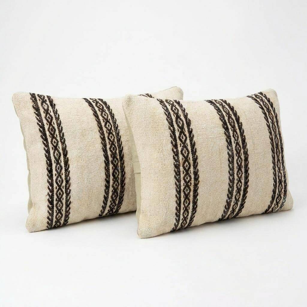Set of 2 vintage kilim cushion covers 36x51 cm