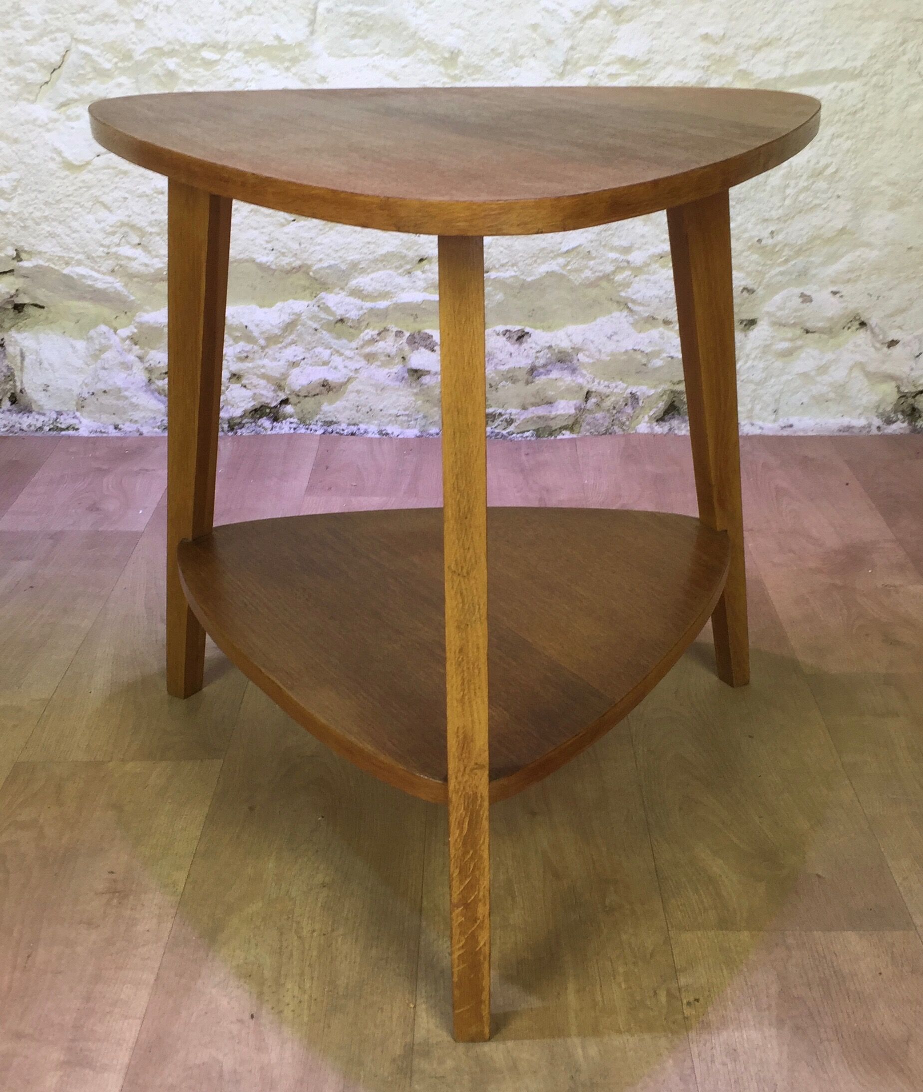 Light wood tripod table 50s