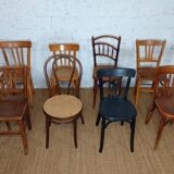 Set of 8 mismatched vintage bistro chairs