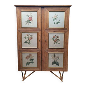 Armoire en rotin et bambou - 1960