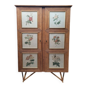 Rattan and bamboo wardrobe 1960