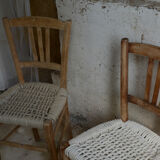 Pair of hand-braided chairs