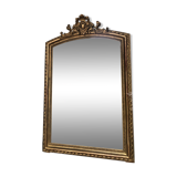 Old mirror 139cm/ 91cm Louis-Philippe with pediment period early 19th, presence of gold leaf.