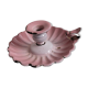 Candle holder enamelled pink cellar rat